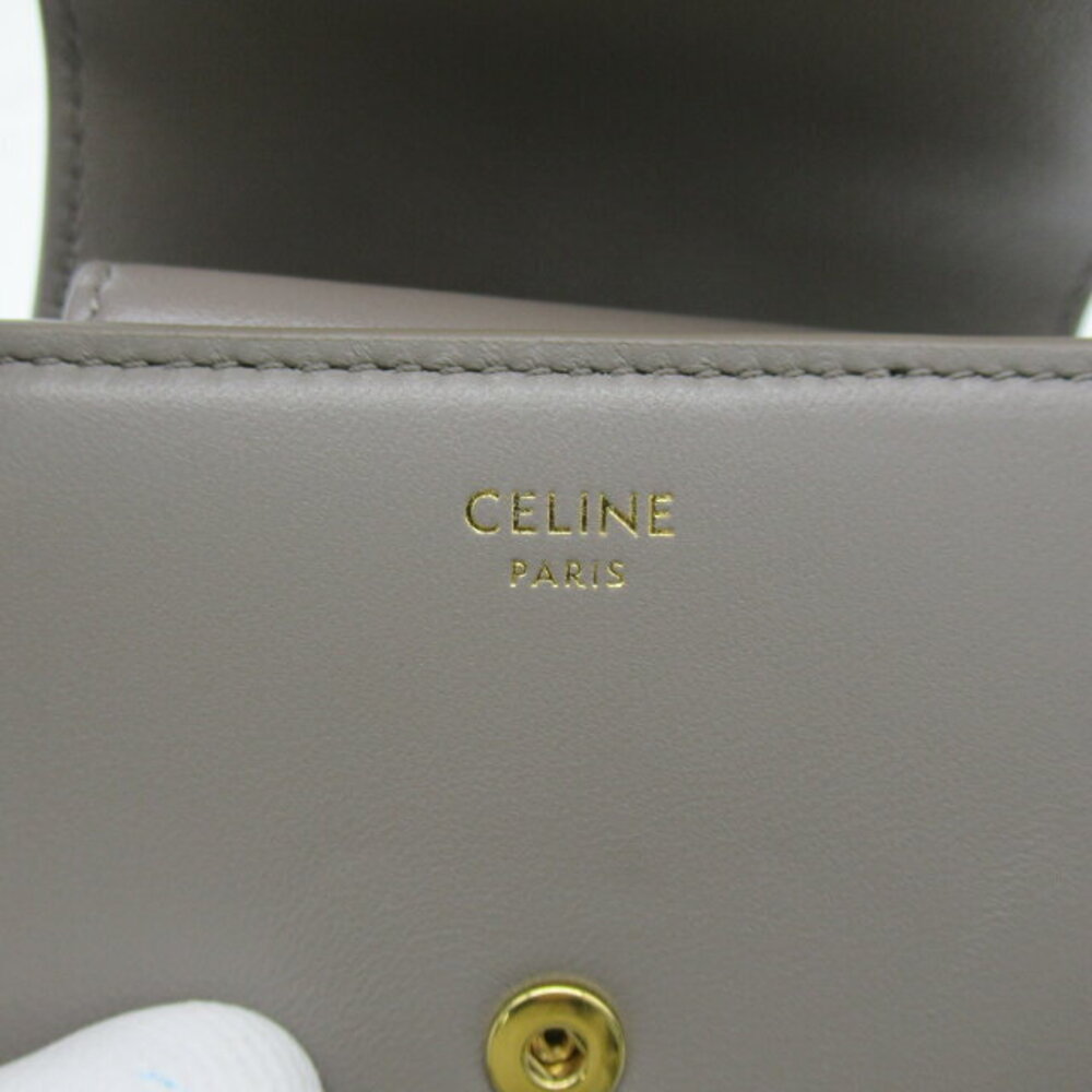 Celine Pepple Wallet Gray Triomphe Calfskin Shiny Leather - Picture 8 of 10